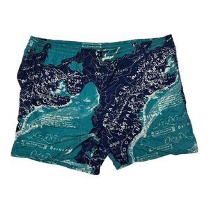 Vintage Esprit‎ By Campus Map Ocean AOP Board Shorts Mens Size Large Blue 40”